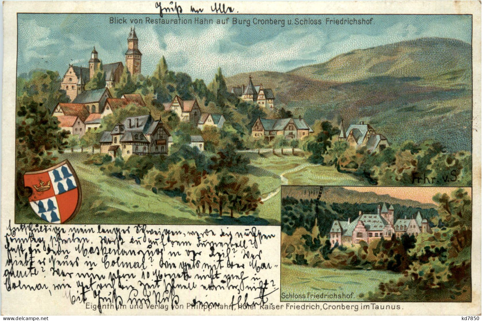 Burg Cronberg Und Schloss Friedrichshof - Litho - Kronberg