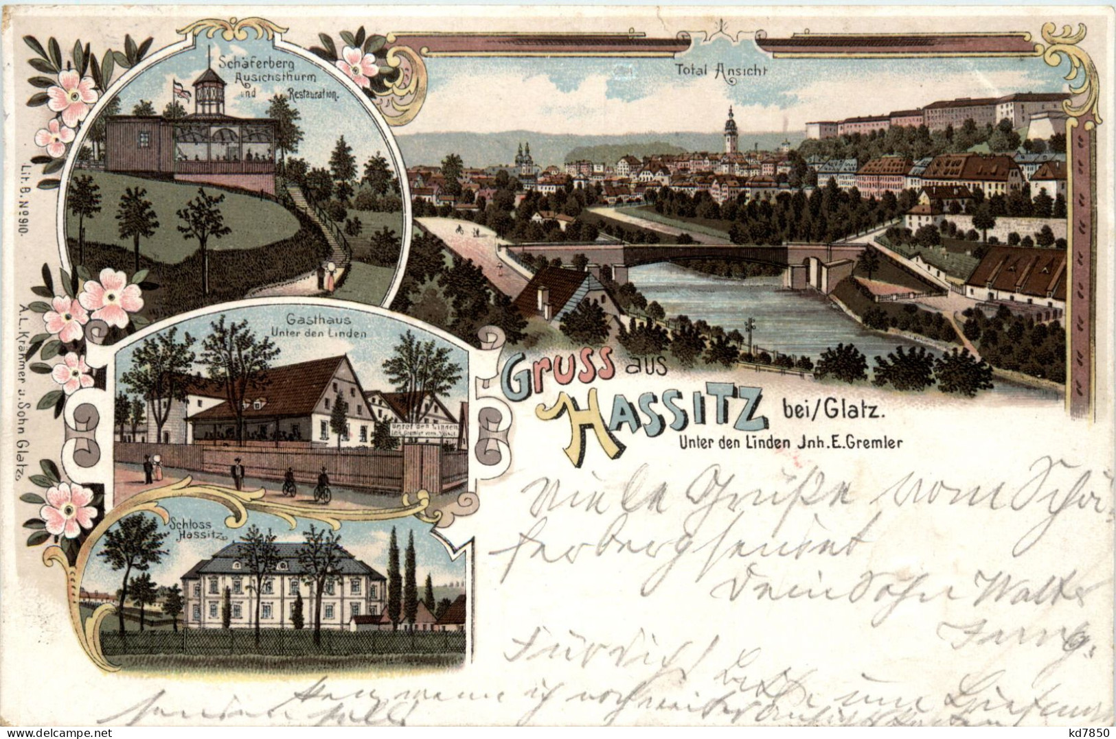 Gruss Aus Hassitz Bei Glatz - Litho - Schlesien