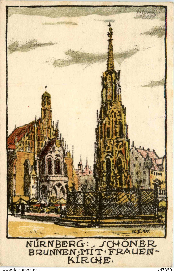 Nürnberg - Schöner Brunnen Mit Frauenkirche - Nuernberg