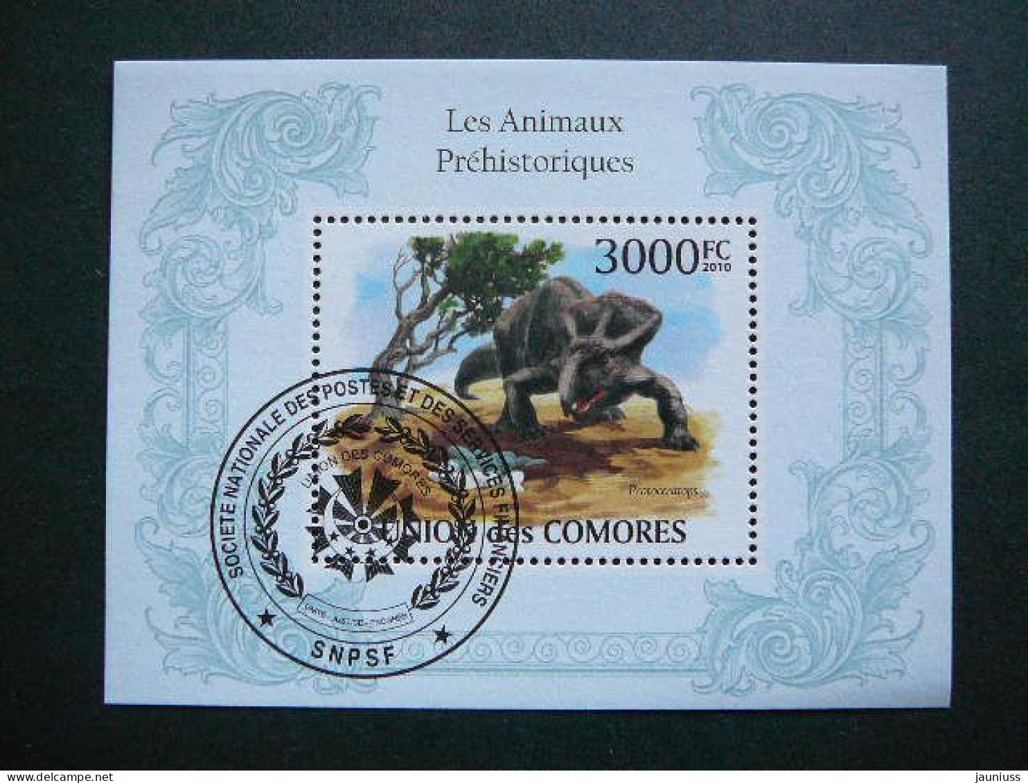 Dinosaurs Dinosaurier Dinosaures  # Comoros 2010 Used S/s #534 Comores Prehistorics - Prehistorics