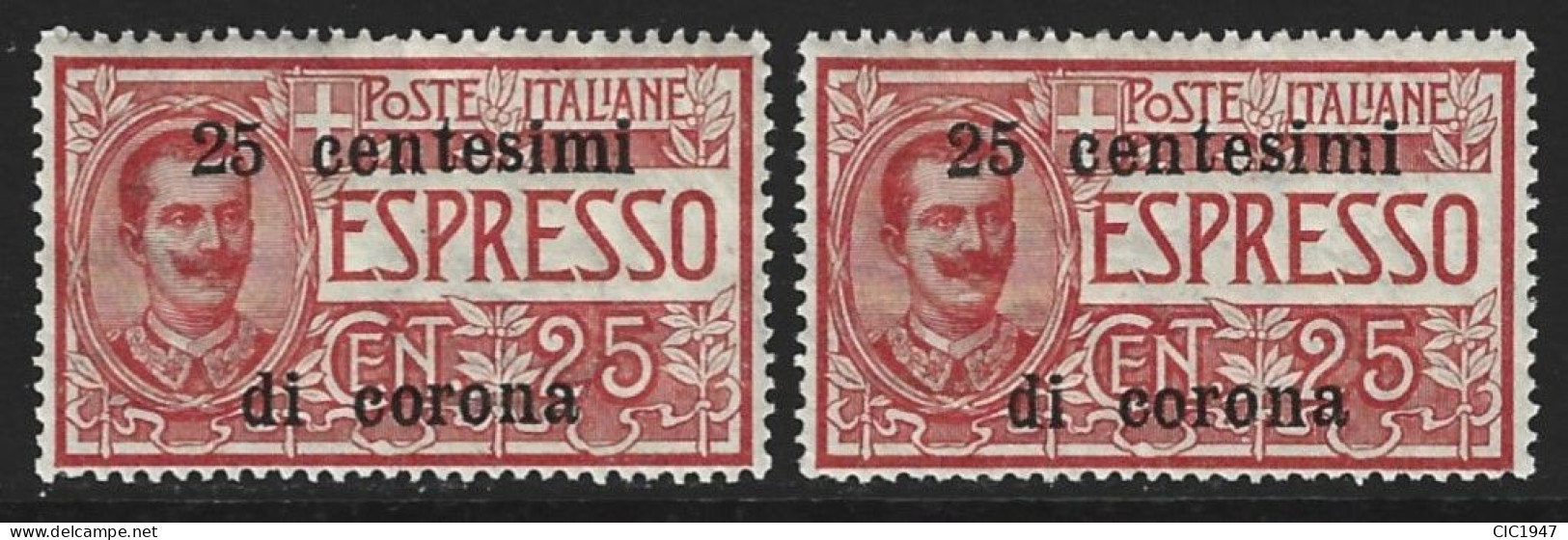 Occupazioni Trento E Trieste Espressi 2 X Il 25 Cent. Nuovo Mnh**( Ottima Centratura ) - Trentin & Trieste