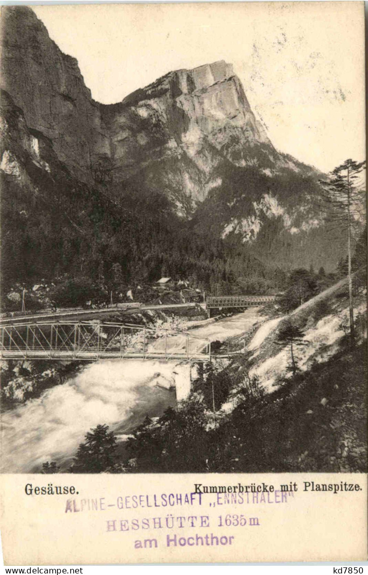 Gesäuse, Kummerbrücke Mit Planspitze - Admont