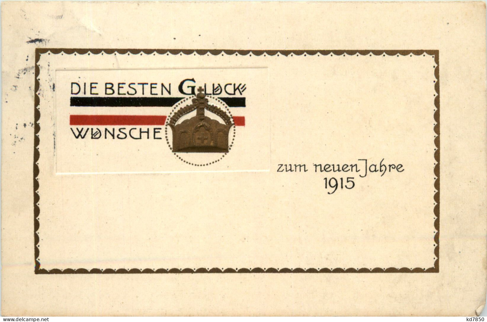 Neujahr - Jahreszahl 1915 - Prägekarte - Nouvel An