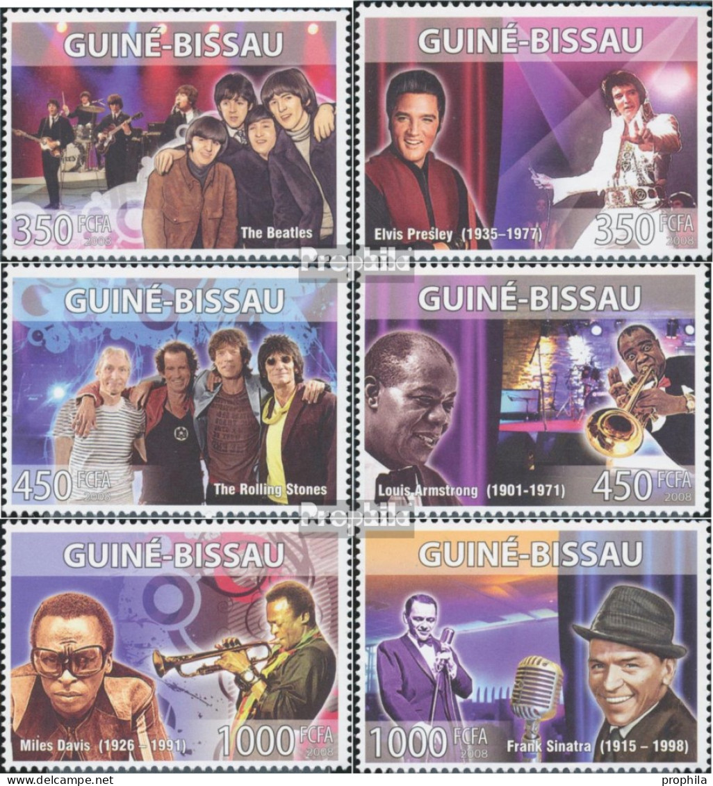 Guinea-Bissau 3972-3977 (kompl. Ausgabe) Postfrisch 2008 Beatles, Presley, Armstrong, Sinatr - Guinée-Bissau