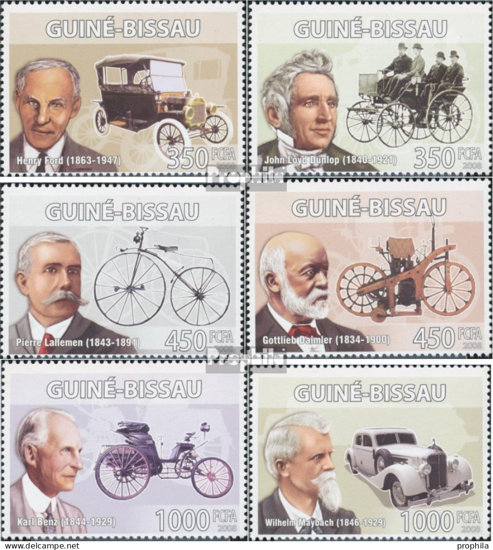 Guinea-Bissau 3958-3963 (kompl. Ausgabe) Postfrisch 2008 Ford, Dunlop, Daimler, Benz, Maybac - Guinée-Bissau