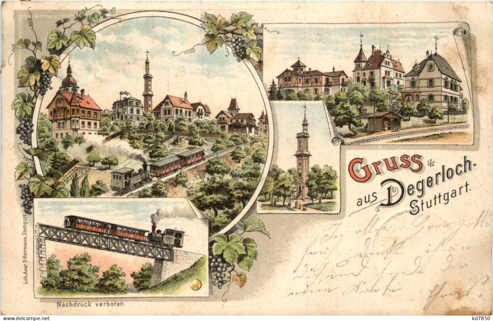 Gruss Aus Degerloch Stuttgart - Litho - Stuttgart