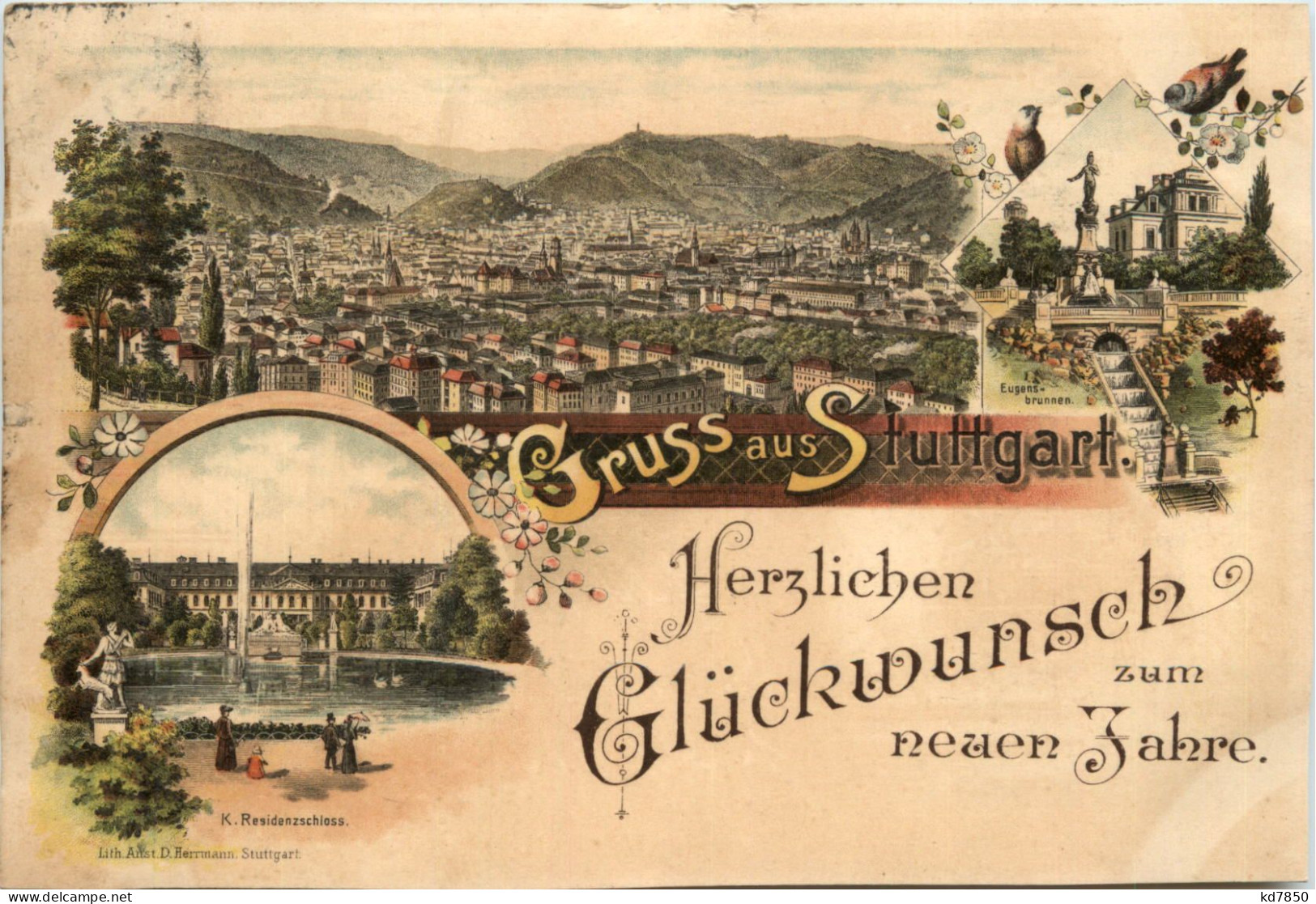 Gruss Aus Stuttgart - Litho - Stuttgart