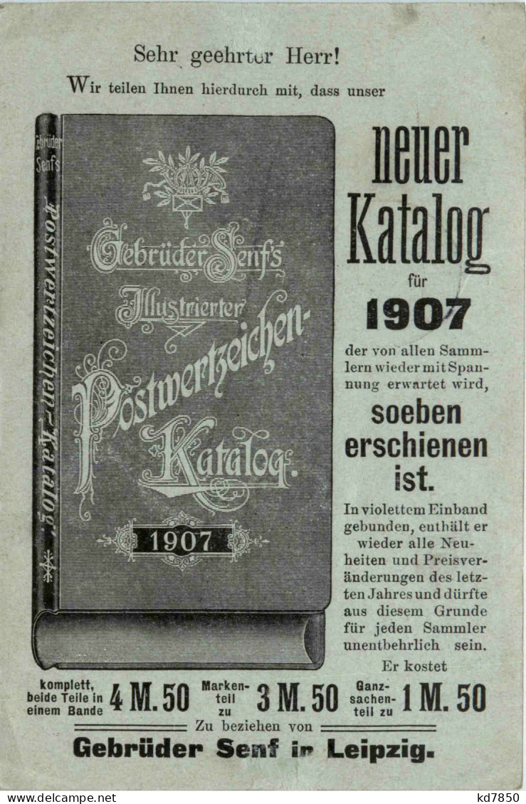 Leipzig - Postwertzeichen Katalog 1907 - Werbung - Ganzsache - Leipzig