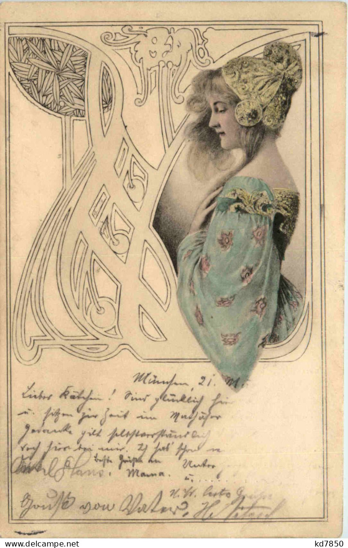 Künstlerkarte M. M. Vienne - Jugendstil - Frau - Sin Clasificación
