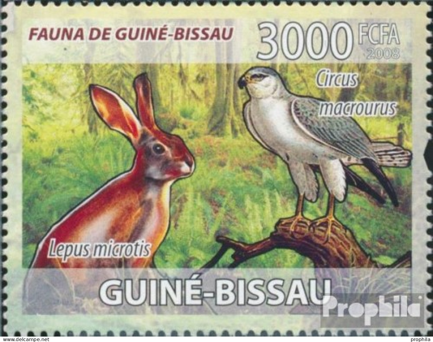 Guinea-Bissau 3835 (kompl. Ausgabe) Postfrisch 2008 Savannah-Kaninchen, Greifvögel - Guinée-Bissau