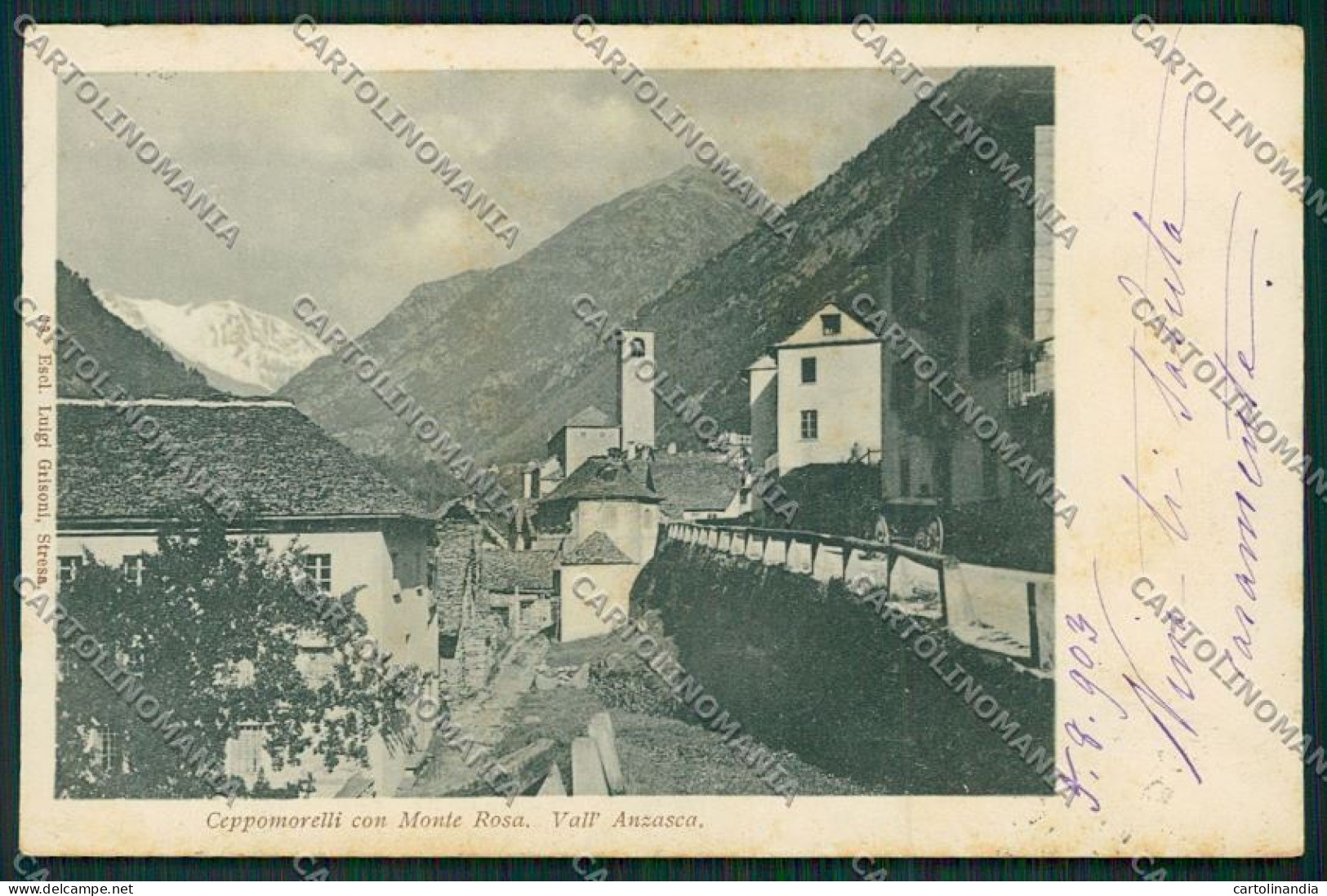 Verbania Vall'Anzasca Ceppomorelli Monte Rosa Cartolina QQ5664 - Verbania