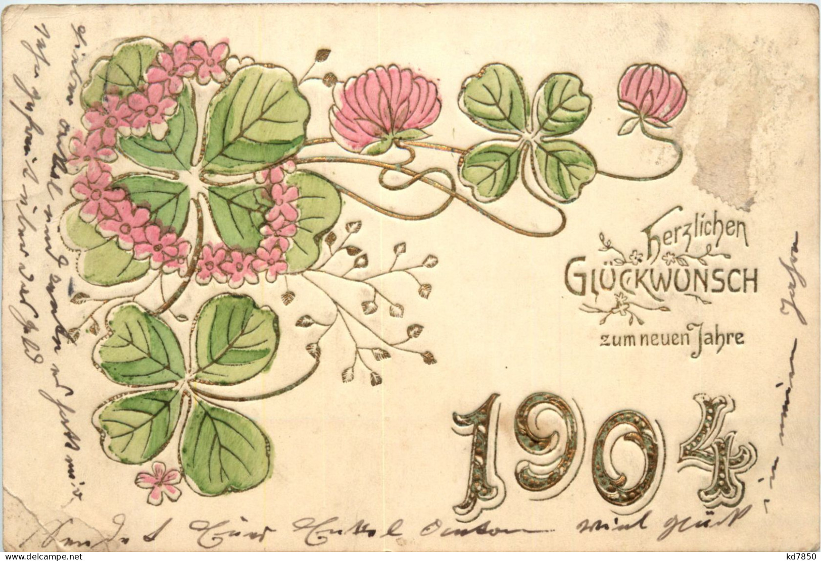 Neujahr - Jahreszahl 1904 - Prägekarte - Nouvel An