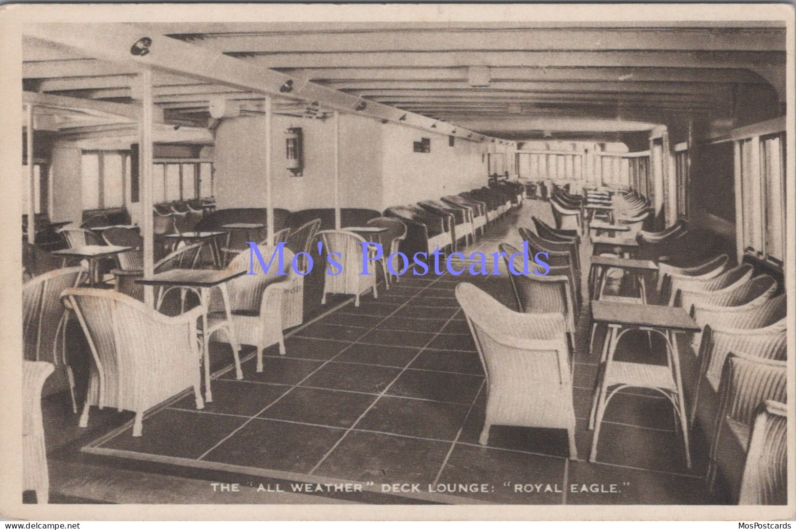 Shipping Postcard - Royal Eagle Steam Ship, The Deck Lounge  DZ107 - Veerboten