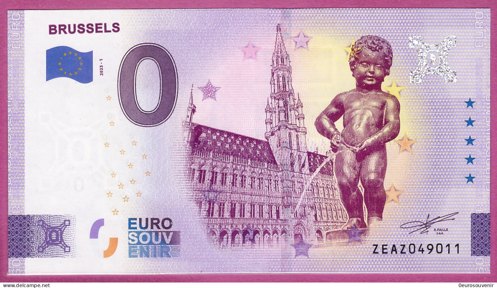 0-Euro ZEAZ 2023-1  BRUSSELS - MANNEKEN PIS - Essais Privés / Non-officiels