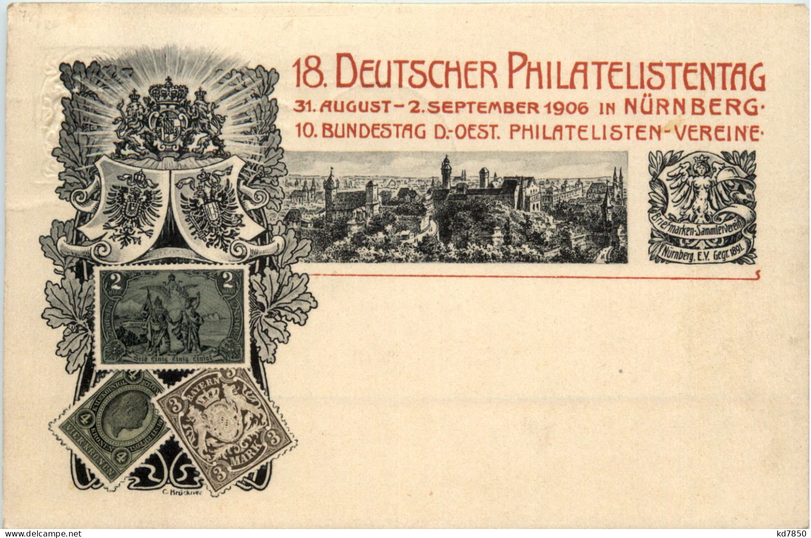 Nürnberg - Philatelistentag 1906 Mit Sonderstempel - PP C4 01 - Nuernberg