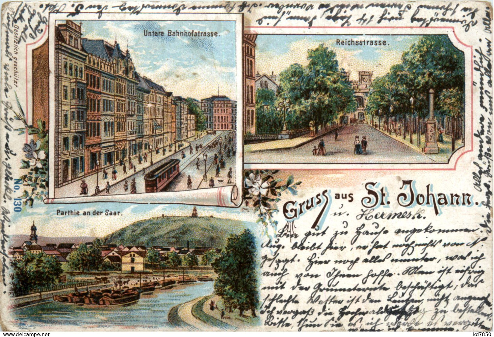 Gruss Aus St. Johann - Litho - Saarbrücken