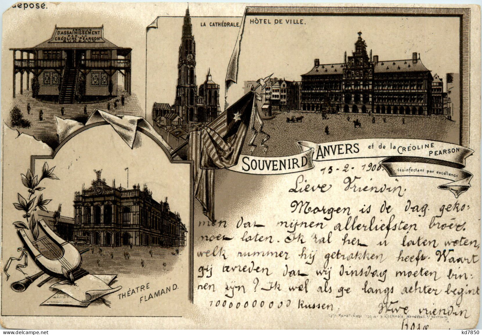 Souvenir Anvers - Litho - Antwerpen