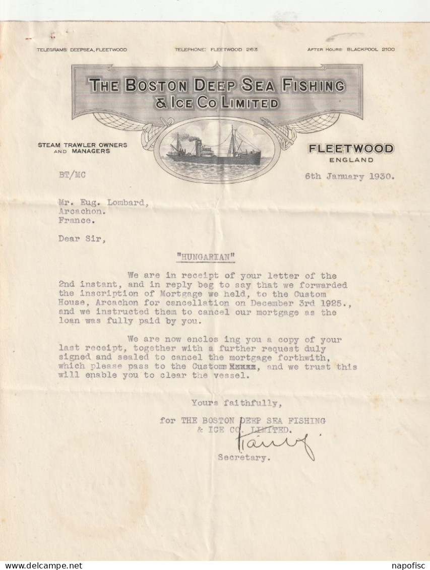 98-The Boston Deep Sea Fishing & Ice Co Ltd ..Fleetwood..(U.K)..1930 - Regno Unito