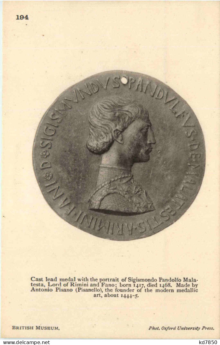 Medal Sigismondo Pandolfo Malatesta - Sonstige & Ohne Zuordnung