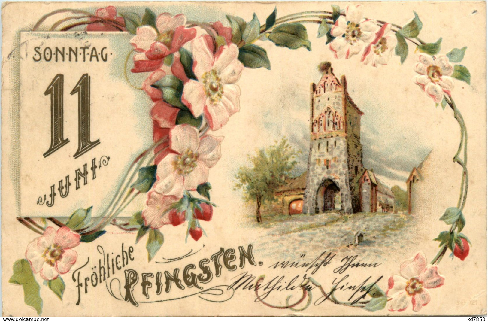 Pfingsten - Sonntag 11. Juni - Prägekarte - Pentecôte