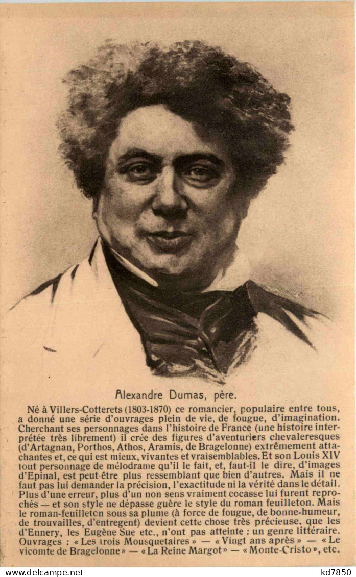 Alexandre Dumas - Schriftsteller - Schrijvers