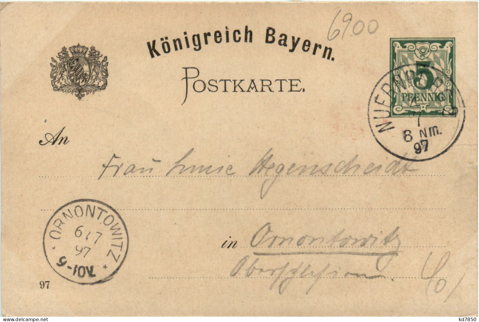 Nürnberg - Bundesschiessen 1897 - Ganzsache - Nuernberg