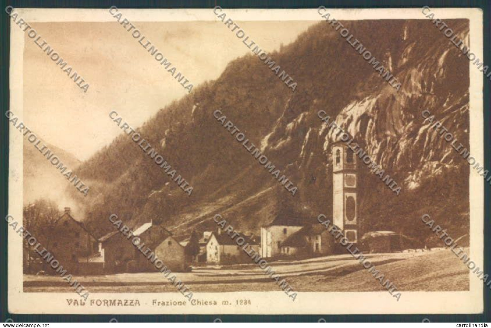 Verbania Formazza Chiesa TRACCE UMIDO Cartolina ZQ8317 - Verbania