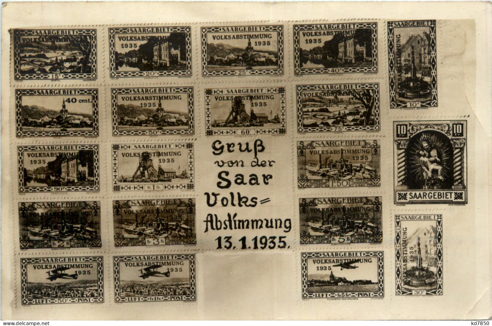 Gruss Von Der Saar Volksabstimmung 1935 - Saarbrücken