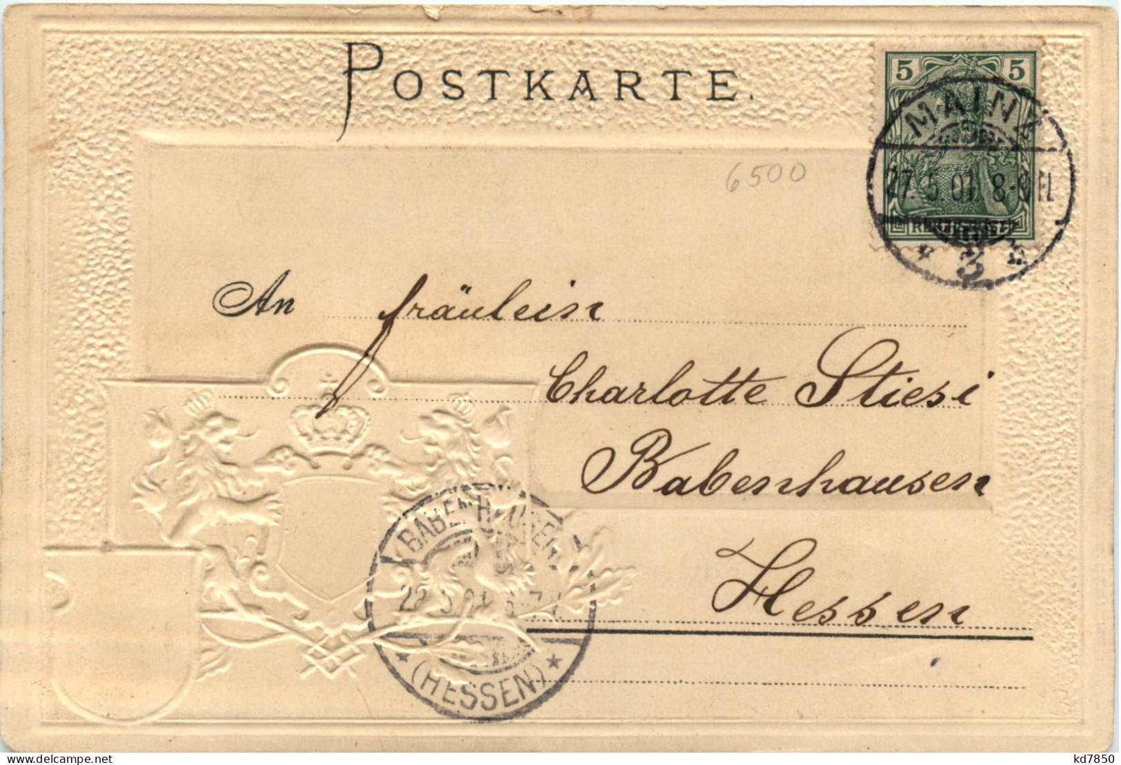 Mainz - Prägekarte - Litho - Mainz