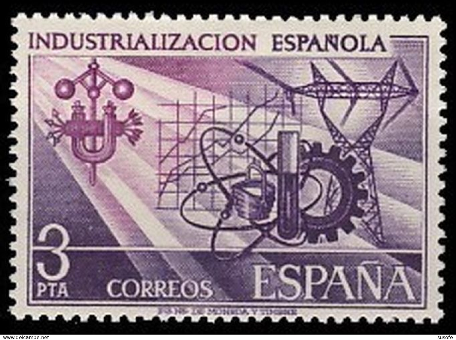 España 1975 Edifil 2292 Sello ** Industrialización Española Emblemas Industriales En Fondo Púrpura Michel 2185 - Nuevos