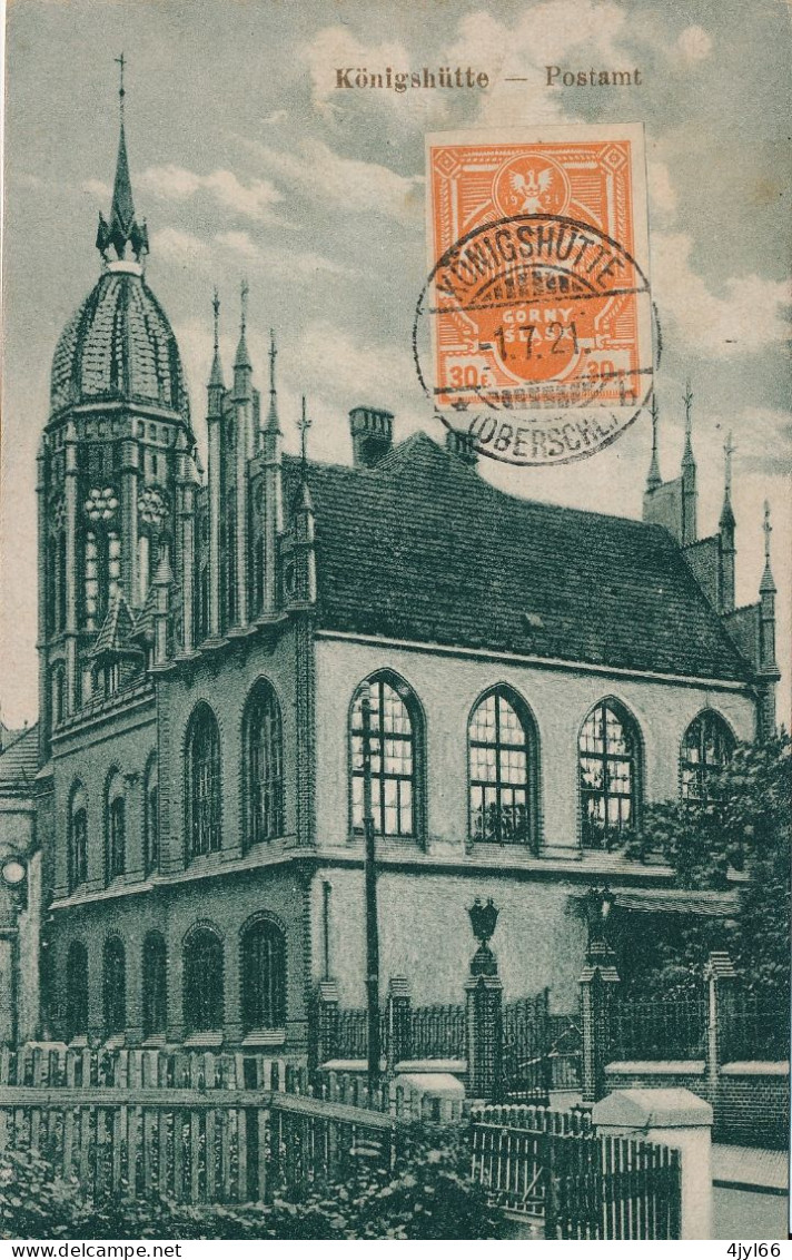 INSURGENTEN Ausgabe - Timbre NON DENTELÉ 30 F - Plebiscite 1921 Gorny Slask - KONIGSHUTTE SILESIA Postamt - TB** - Silesia