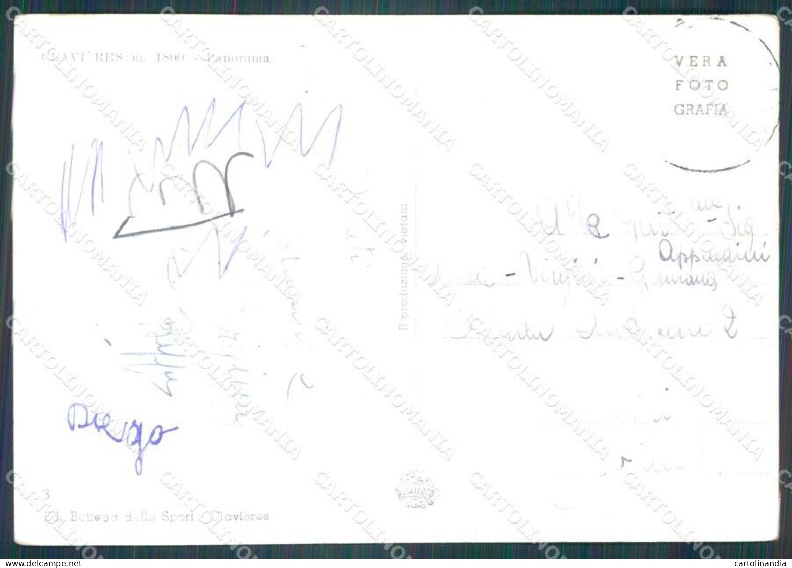 Torino Clavieres Nevicata PIEGA FG Foto Cartolina KB5364 - Other & Unclassified