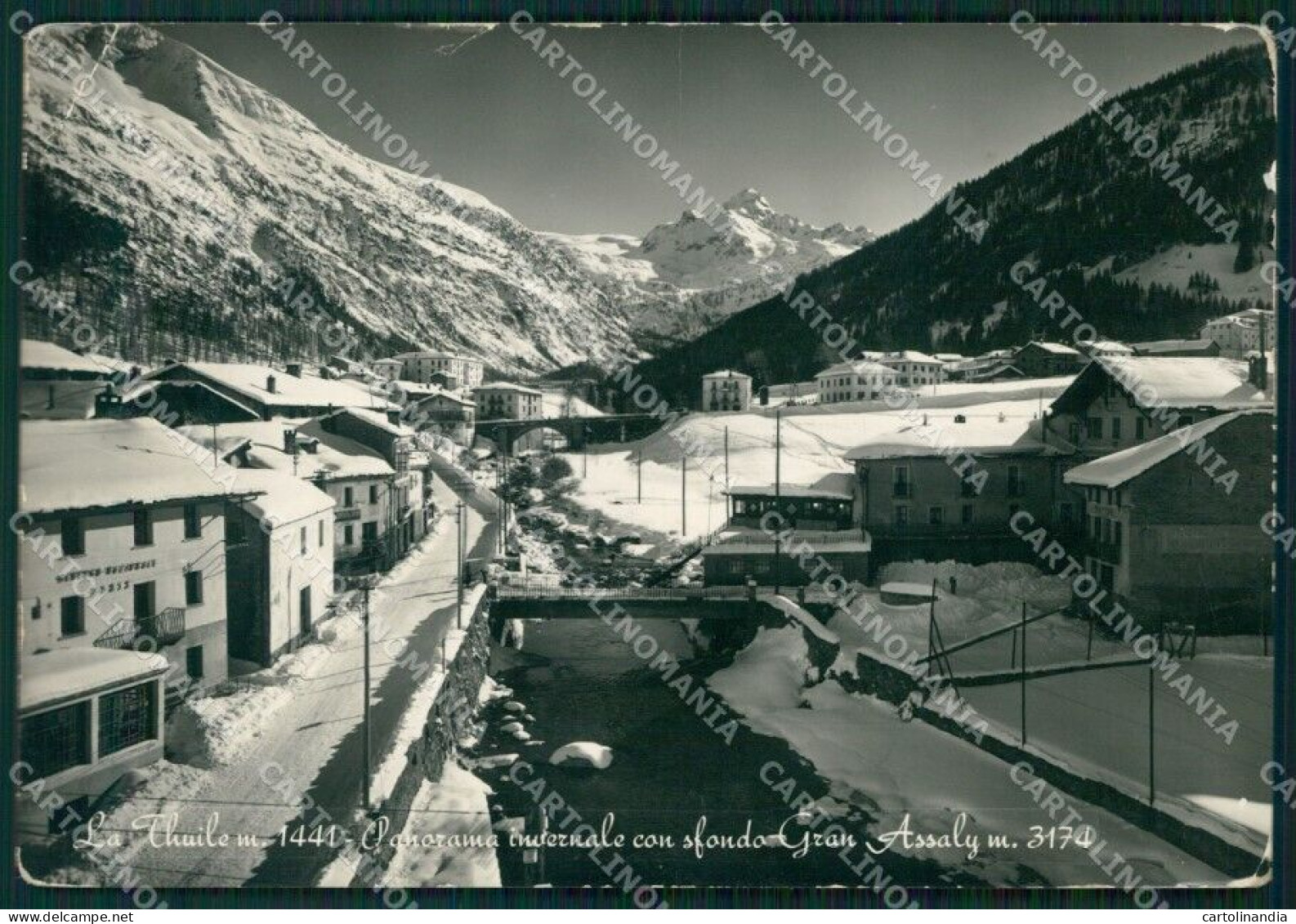 Aosta La Thuile Nevicata PIEGHE FG Foto Cartolina KB5365 - Aosta