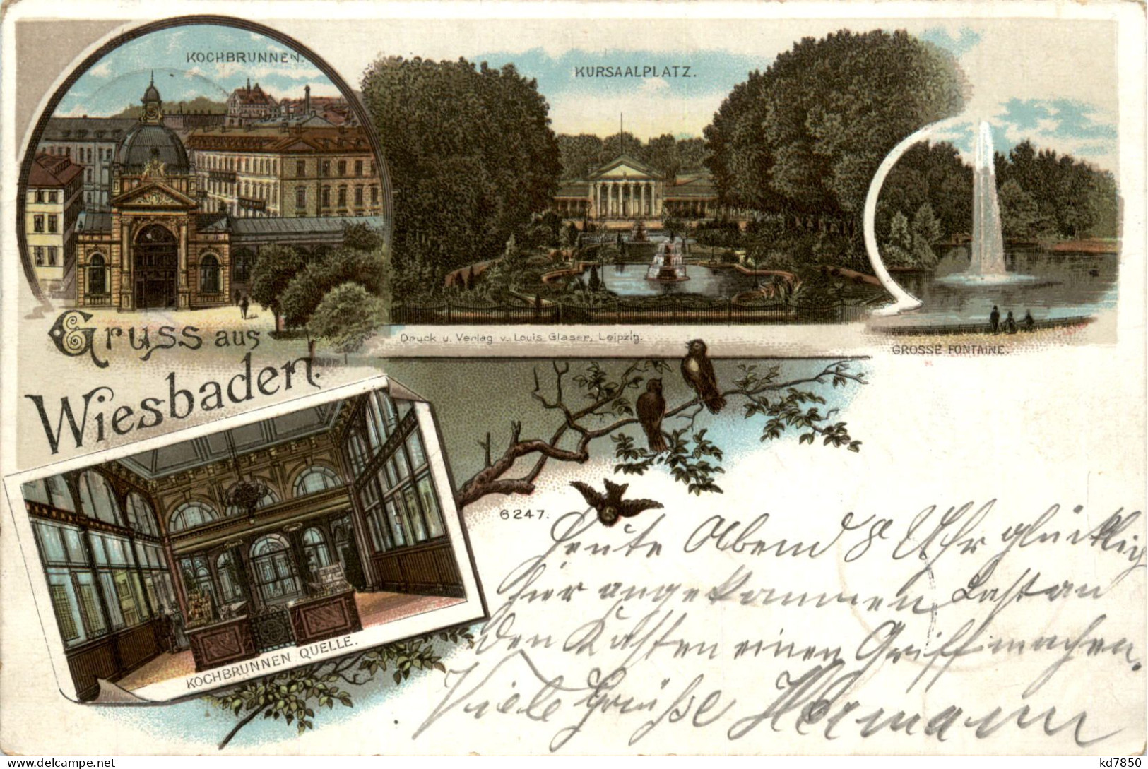 Gruss Aus Wiesbaden - Litho - Wiesbaden