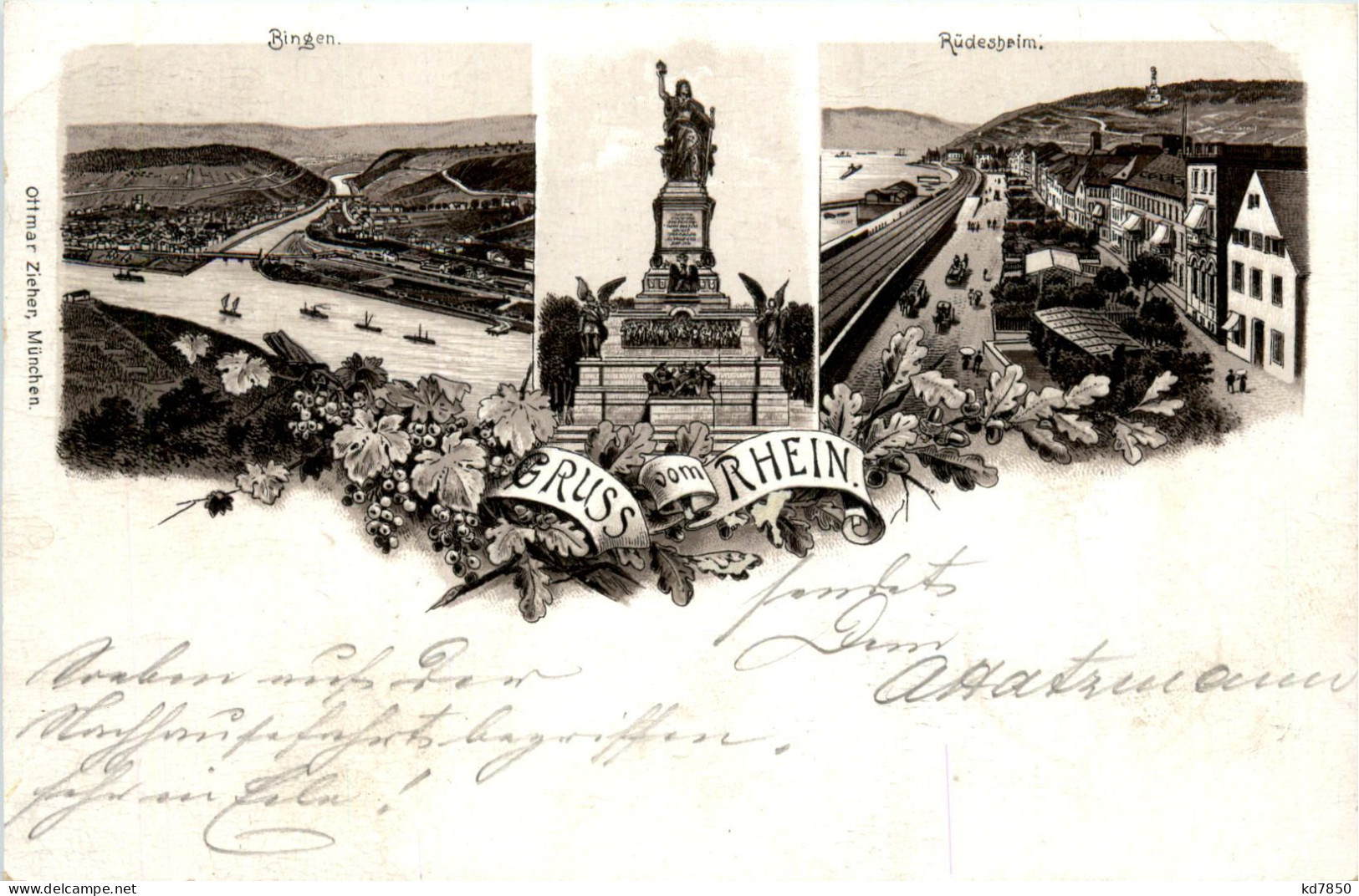 Bingen Rüdesheim - Litho - Bingen