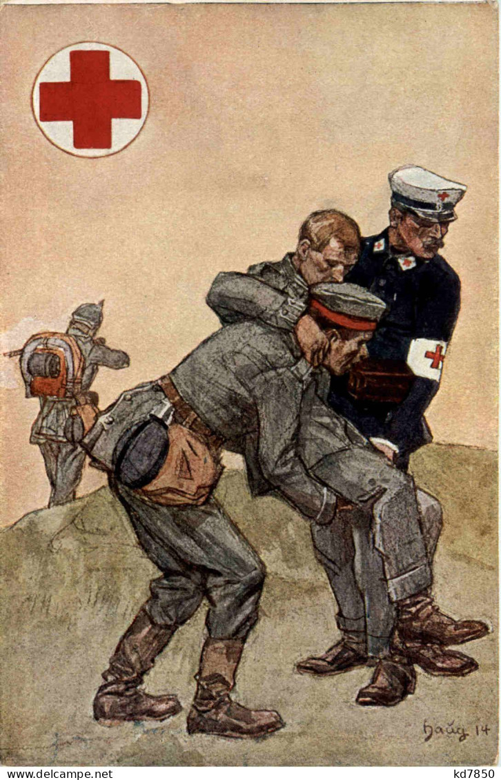 Rotes Kreuz 1914 - Ganzsache Germania 10 Pfennig - Croce Rossa