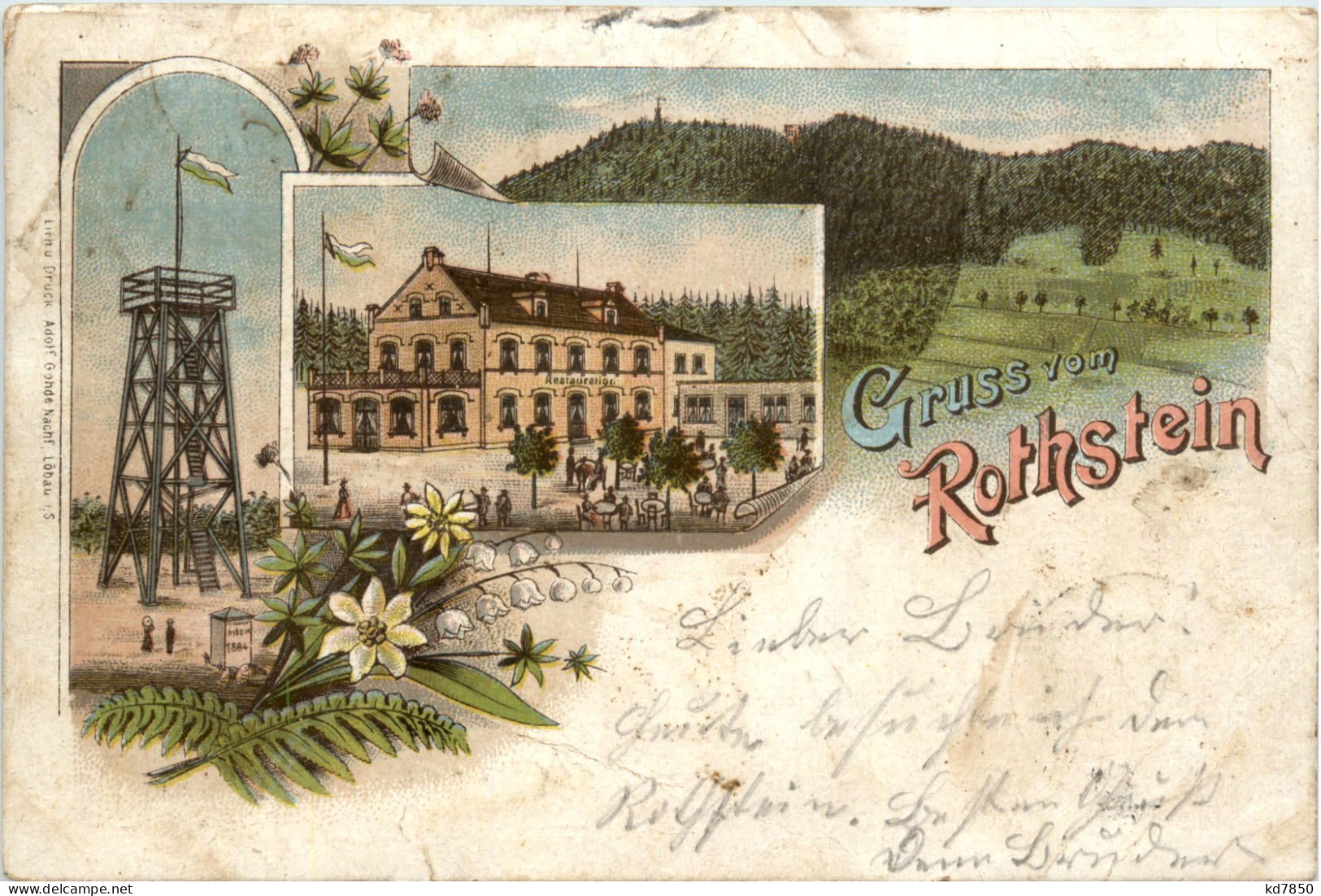 Gruss Vom Rothstein - Litho - Sohland - Goerlitz