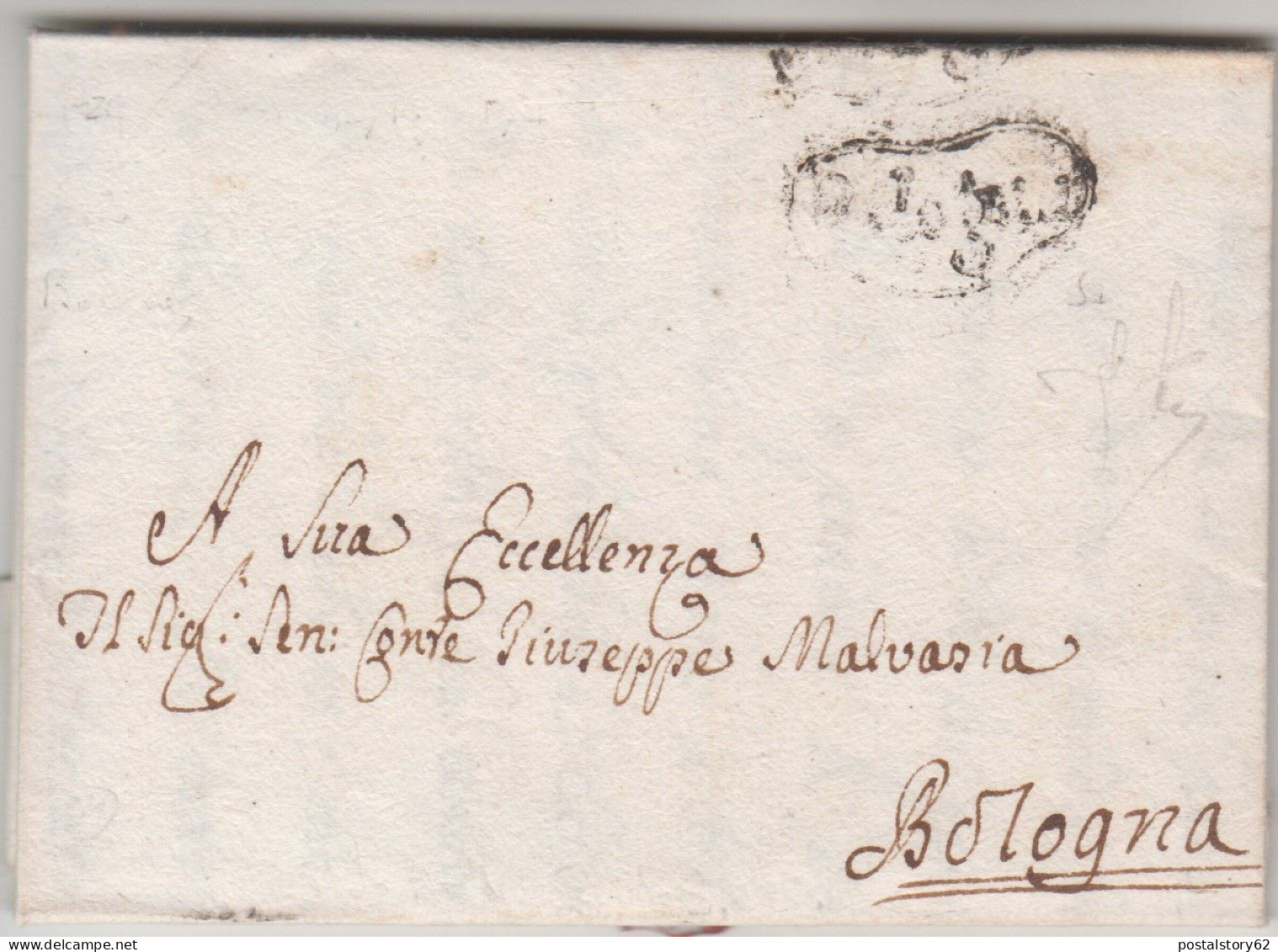 Prefilatelica, Roma Per Bologna Con Raro Timbro A Cuore  Di Bologna. Lettera Con Contenuto Interessante 29/05/1771 - 1. ...-1850 Prephilately