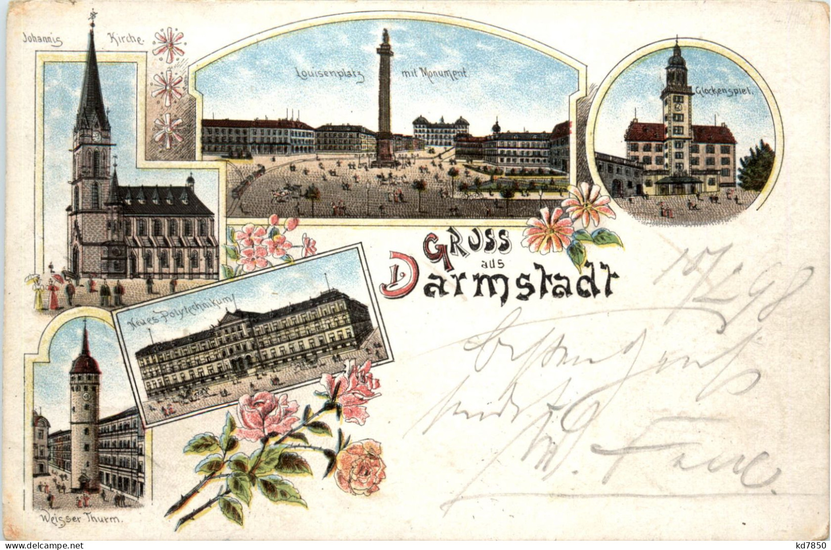 Gruss Aus Darmstadt - Litho - Darmstadt