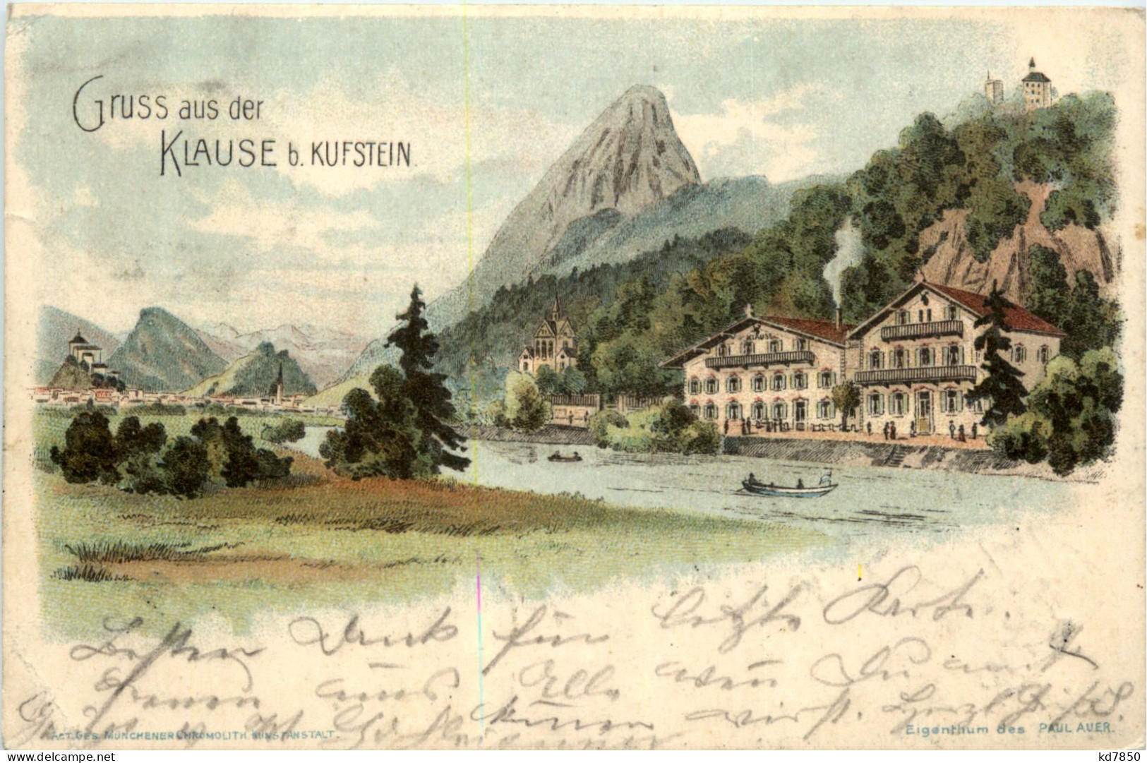 Gruss Aus Der Klause Bei Kufstein - Litho - Kufstein