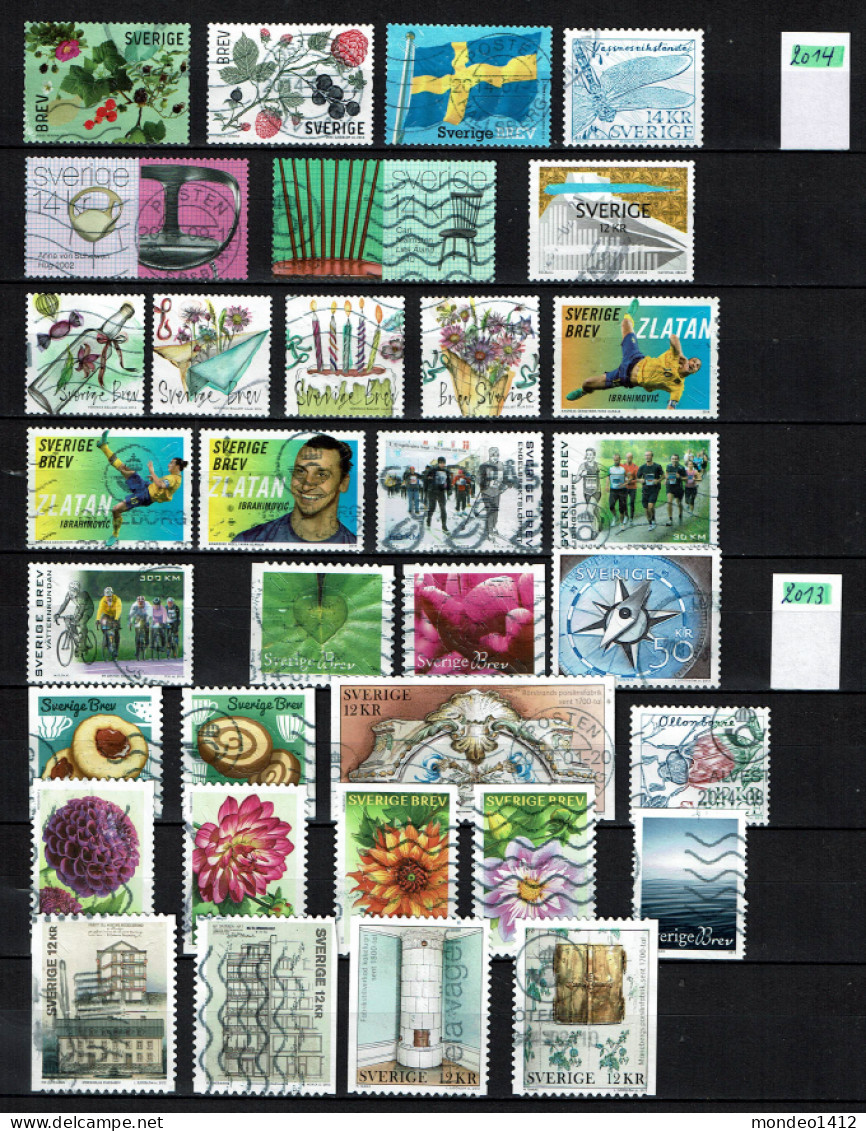 Sweden - 2013/2014 - Collection Lot Used - Different Stamps - Lot De Timbres Oblitérés - Sammlungen