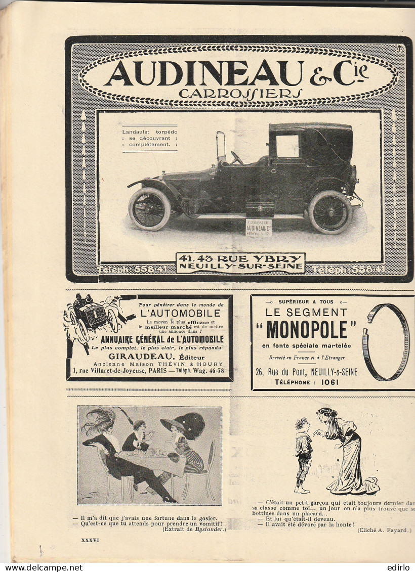 ***  REVUE ****  LA PRATIQUE AUTOMOBILE   1914 --   N° 215 --  Avec De Nombreuses Et  Belles Publicités Auto - 1900 - 1949