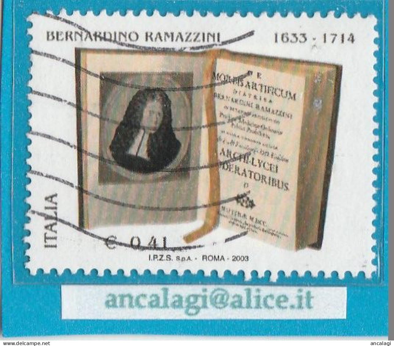 USATI ITALIA 2003 - Ref.0919A "BERNARDINO RAMAZZINI 1 Val. - - 2001-10: Afgestempeld