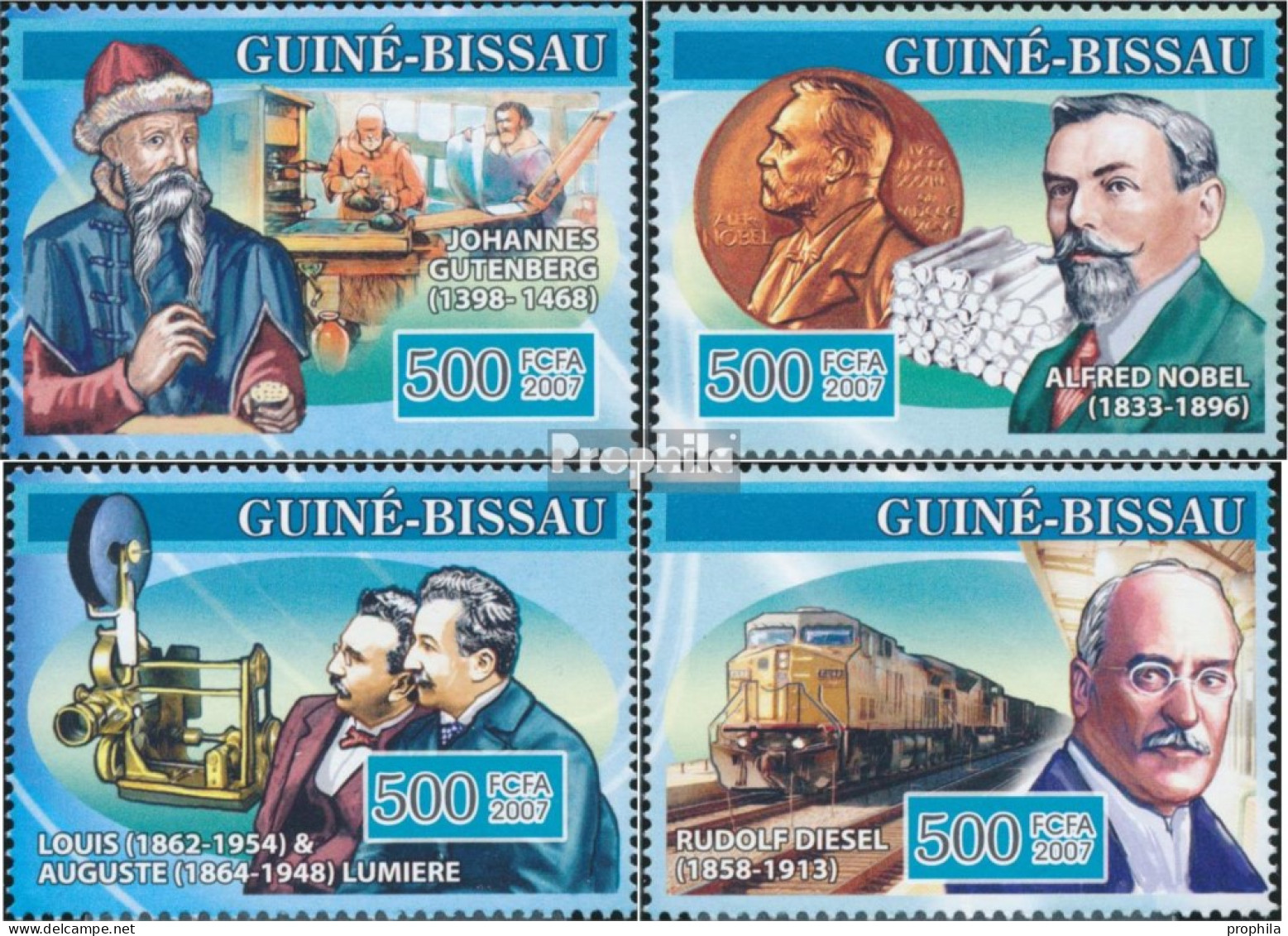 Guinea-Bissau 3476-3479 (kompl. Ausgabe) Postfrisch 2007 Erfinder - Guinea-Bissau