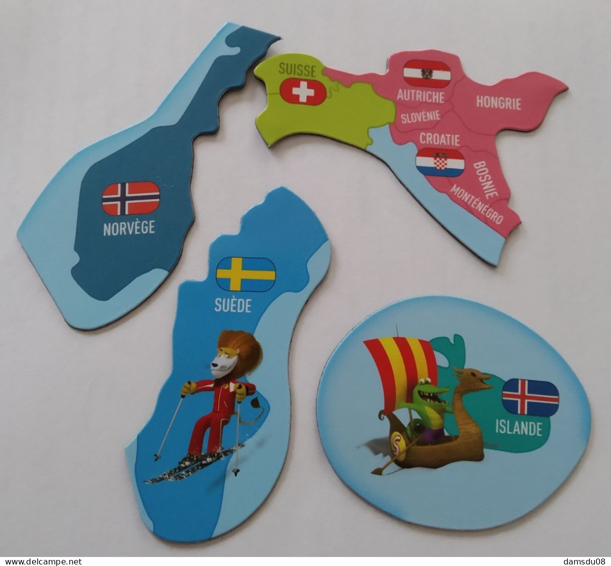 Lot De 4 Aimants Brossard Islande Norvege Suède  Suisse Magnet - Turismo