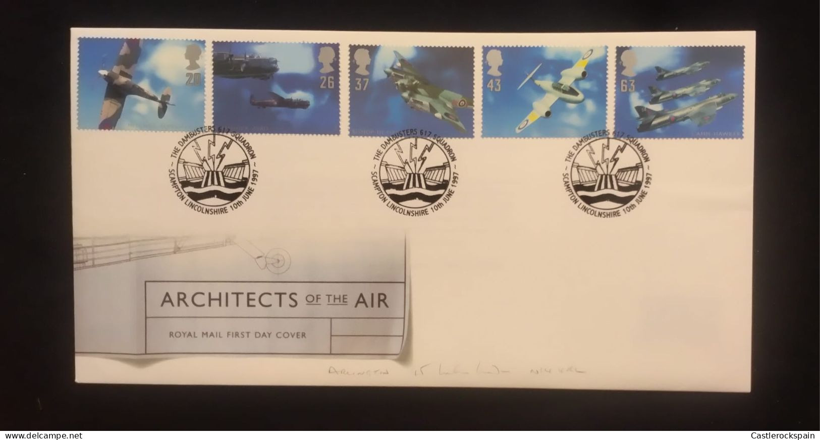 O) 1997 GREAT BRITAIN, WAR PLANES, SQUADRON, ARCHITECTS OF THE AIR, FDC XF - Sonstige & Ohne Zuordnung