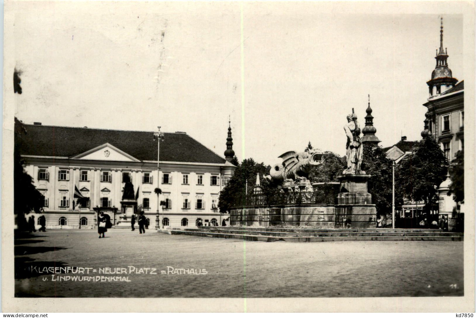 Klagenfurt, Neuer Platz, Rathaus Mit Lindwurmdenkmal - Klagenfurt