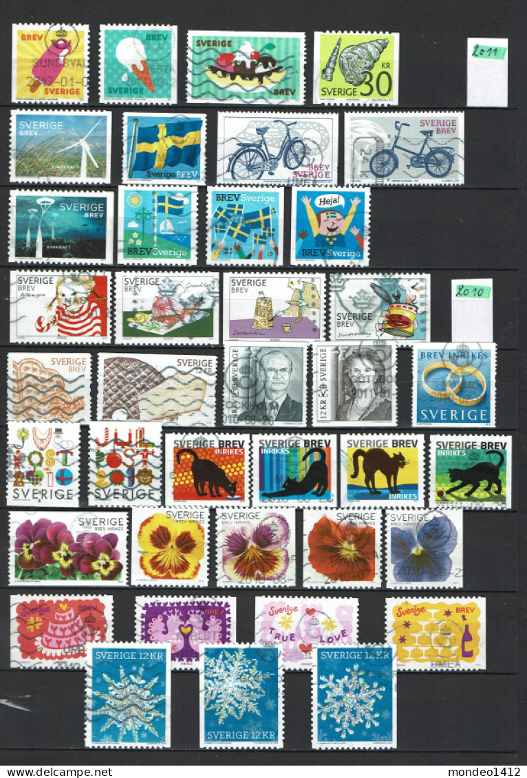 Sweden - 2010/2011 - Collection Lot Used - Different Stamps - Lot De Timbres Oblitérés - Collezioni