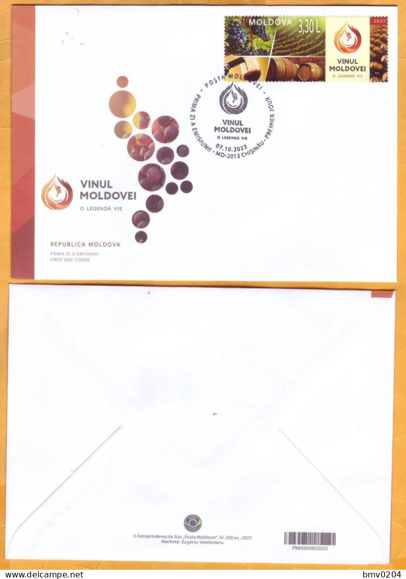 2023  Moldova FDC „Moldovan Wine – A Living Legend”, Grapes, Winemaking, Holiday Mint - Moldawien (Moldau)