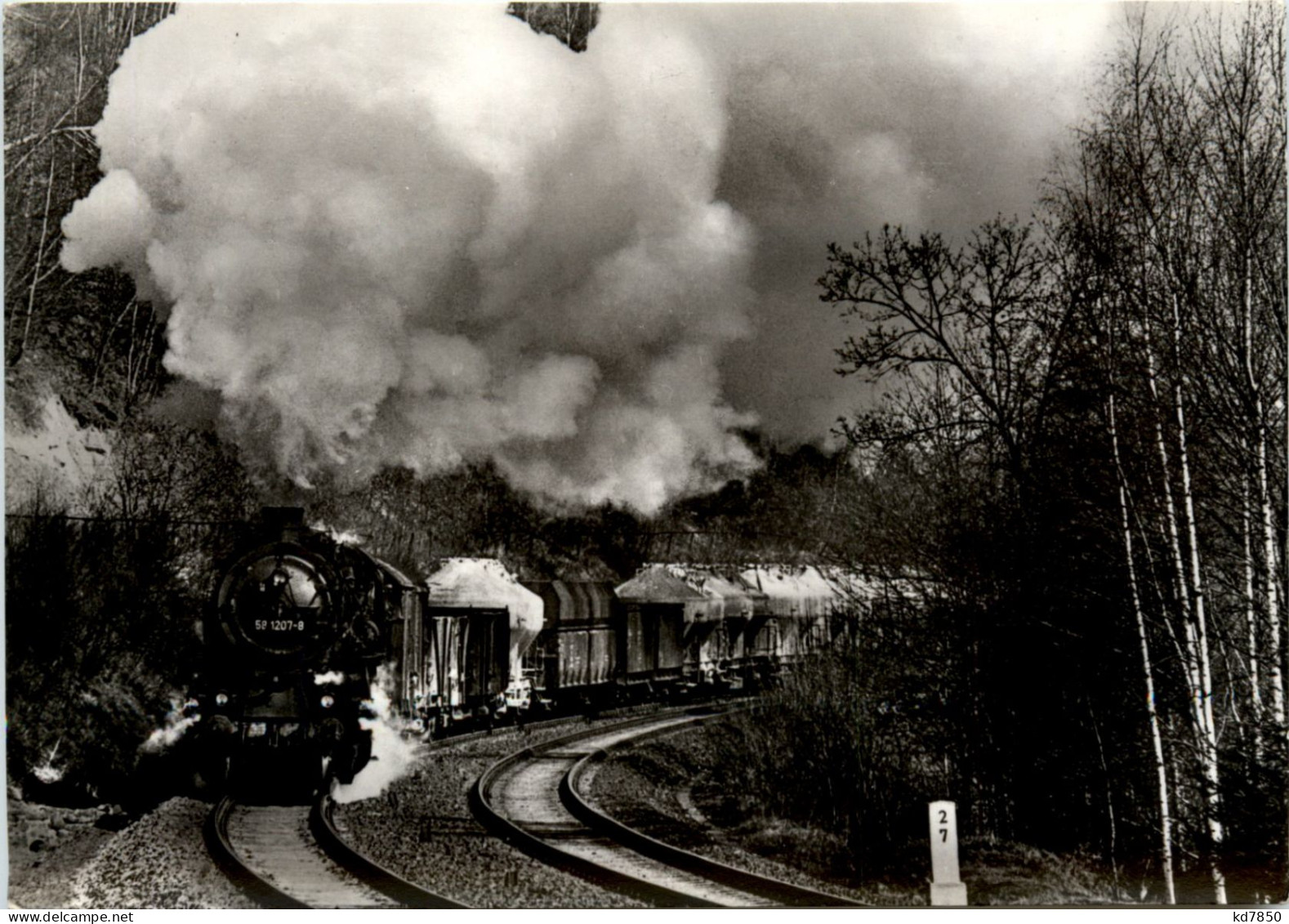 Dampflokomotive Güterzug Nach Breitenbrunn Bei Erla - Trains